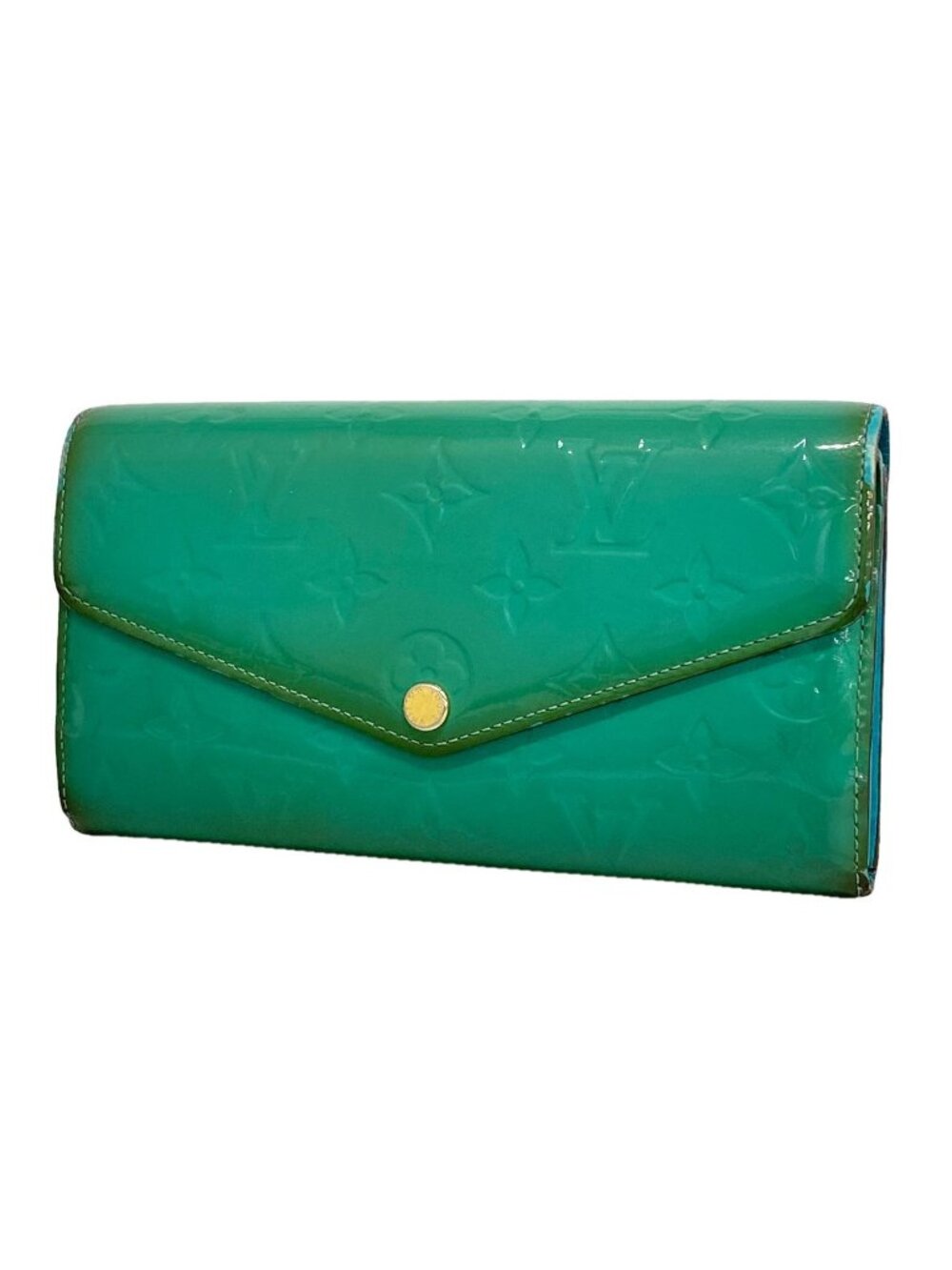 Louis Vuitton Wallet Vernis Portefeuille Sarah Turcoise
